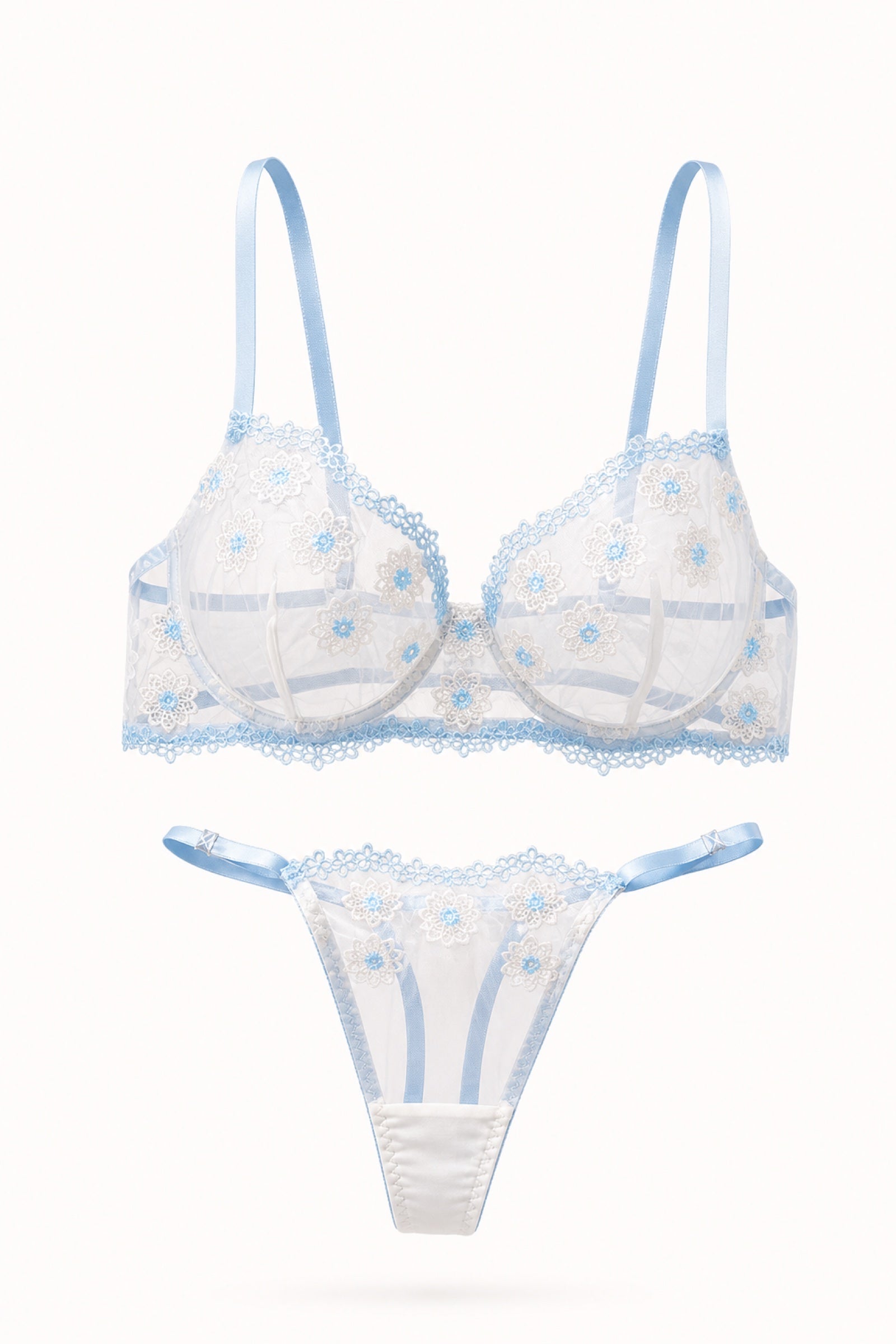 Azure Veil bra and brief set