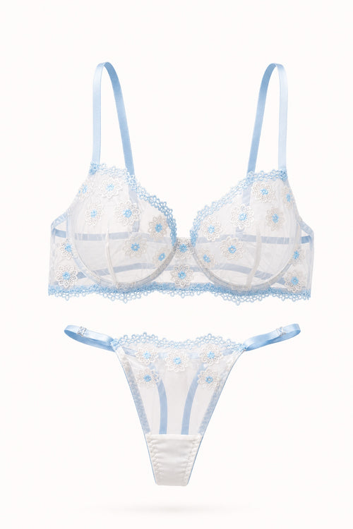 Azure Veil bra and brief set